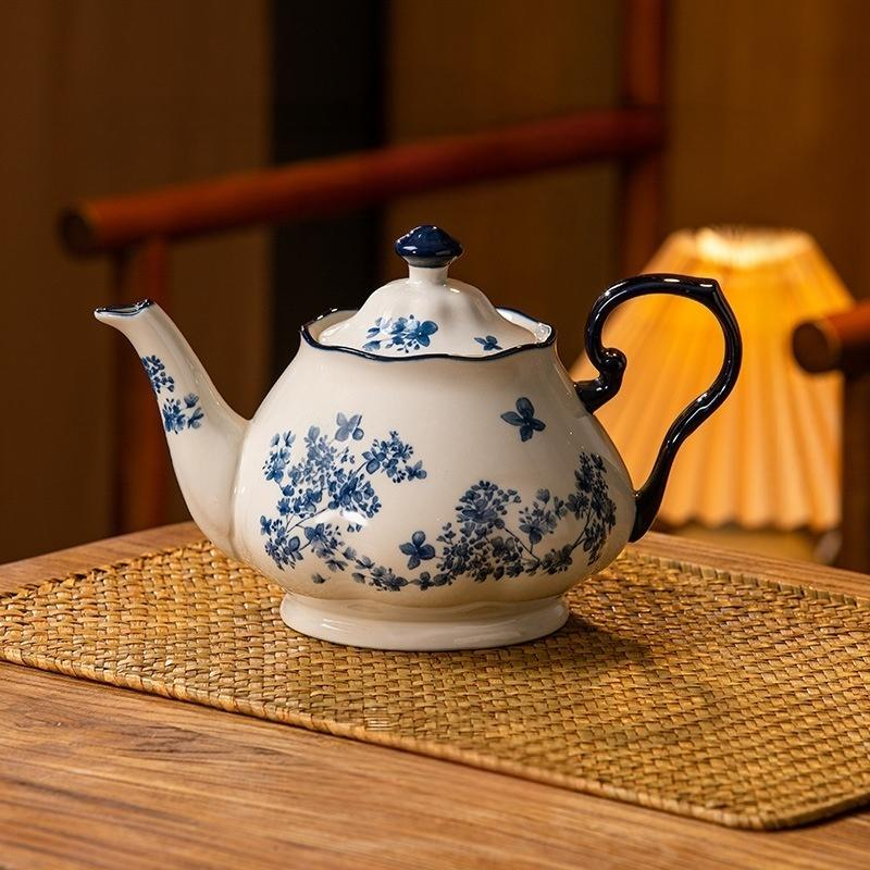 Juego de té con tetera - Porcelana azul y blanca de Jingdezhen - INFINITE TOMATO