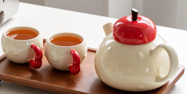 Juego de té - Porcelana blanca - INFINITE TOMATO