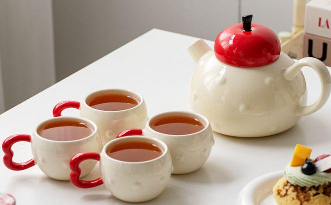 Juego de té - Porcelana blanca - INFINITE TOMATO