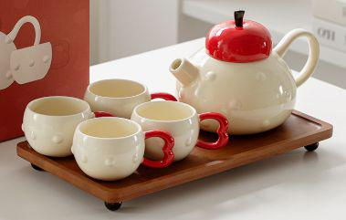 Juego de té - Porcelana blanca - INFINITE TOMATO