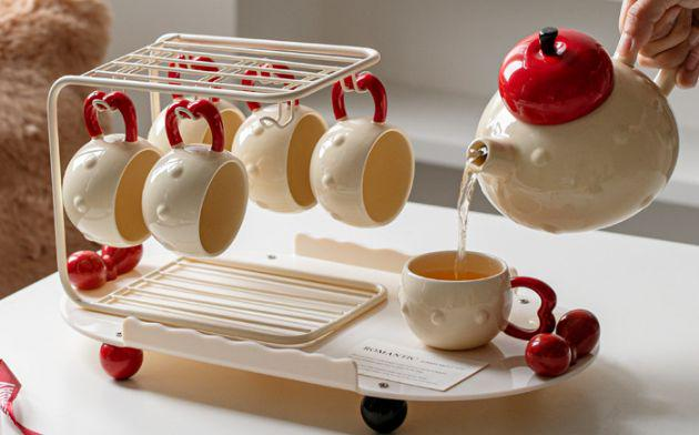 Juego de té - Porcelana blanca - INFINITE TOMATO