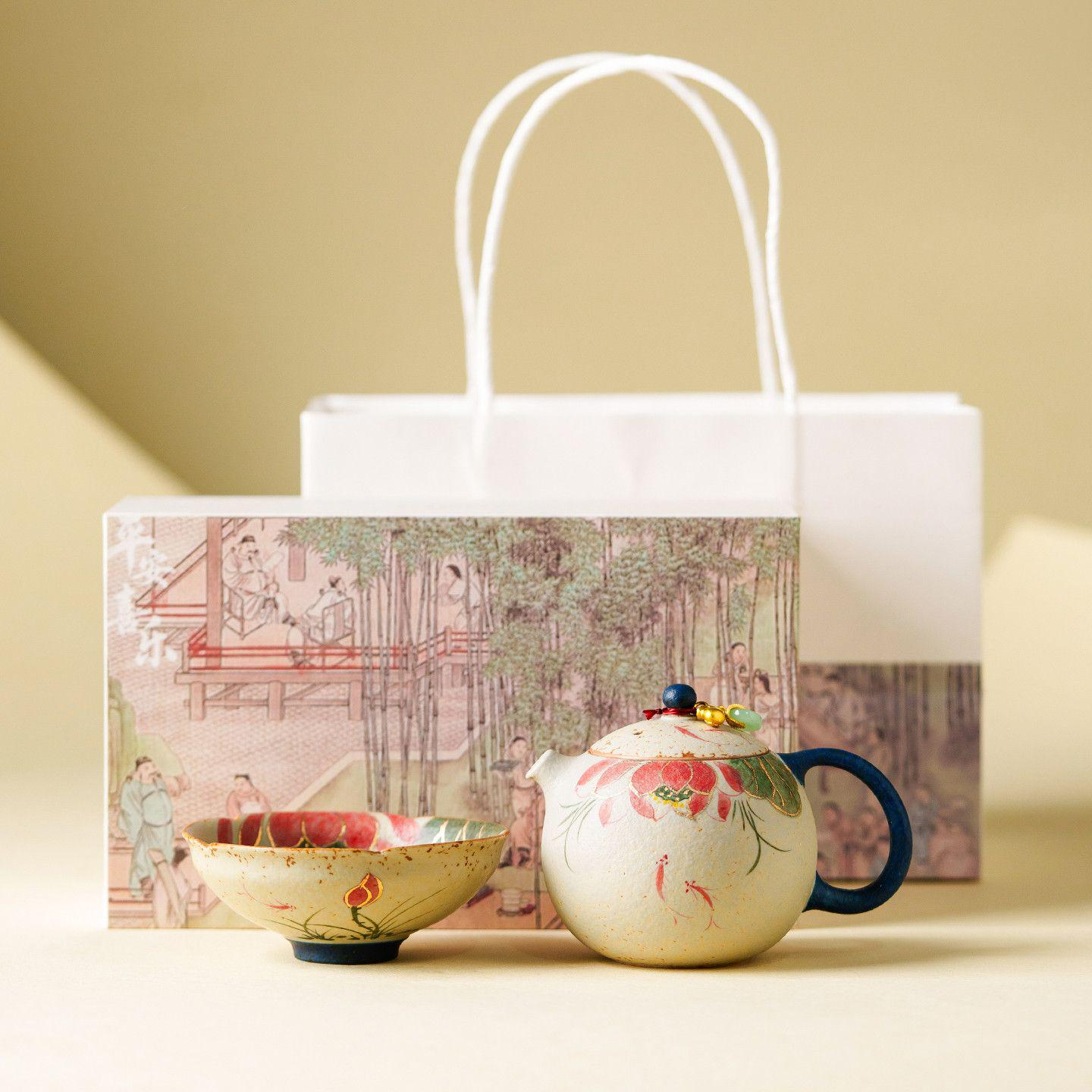 Juego de té - Porcelana blanca - INFINITE TOMATO