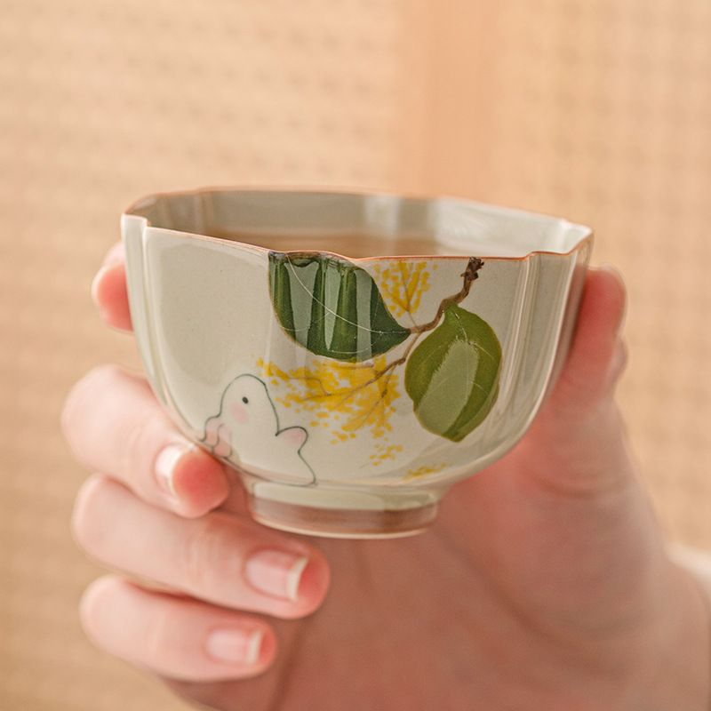 Teacup Tea Set - Burnt plant ash - INFINITE TOMATO