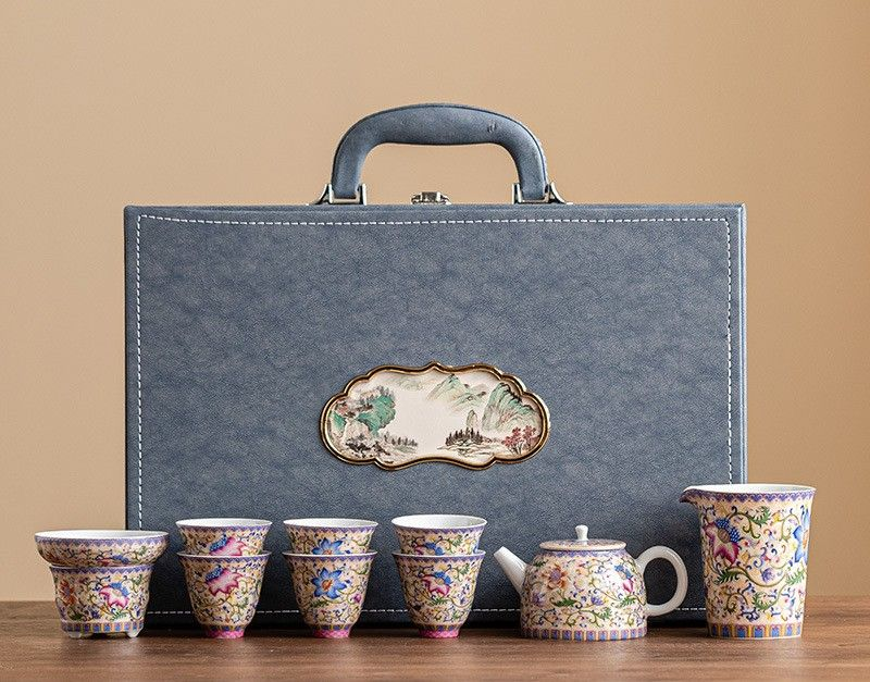 Tea sets Tea Set - Enamel Painting - INFINITE TOMATO