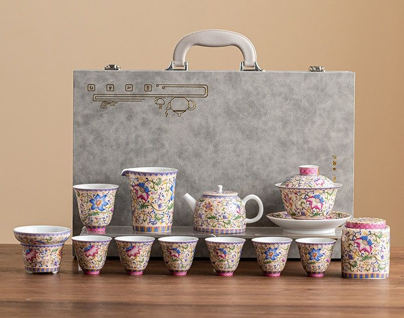 Tea sets Tea Set - Enamel Painting - INFINITE TOMATO