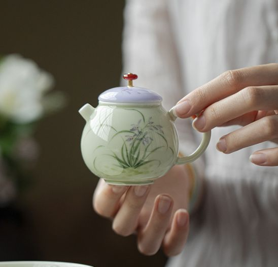 Tea pot Tea Set - under glazed - INFINITE TOMATO