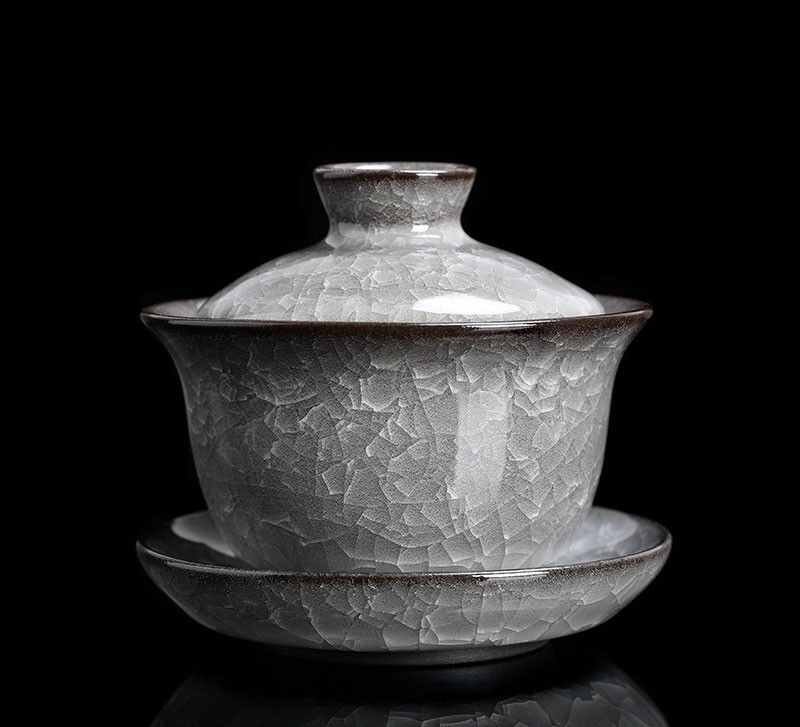 Gaiwan Tea Set - Black Ice Dapple - INFINITE TOMATO