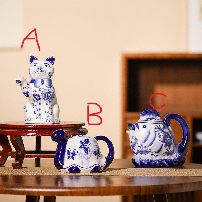 Pot Tea Set - Bule and white porcelain - INFINITE TOMATO